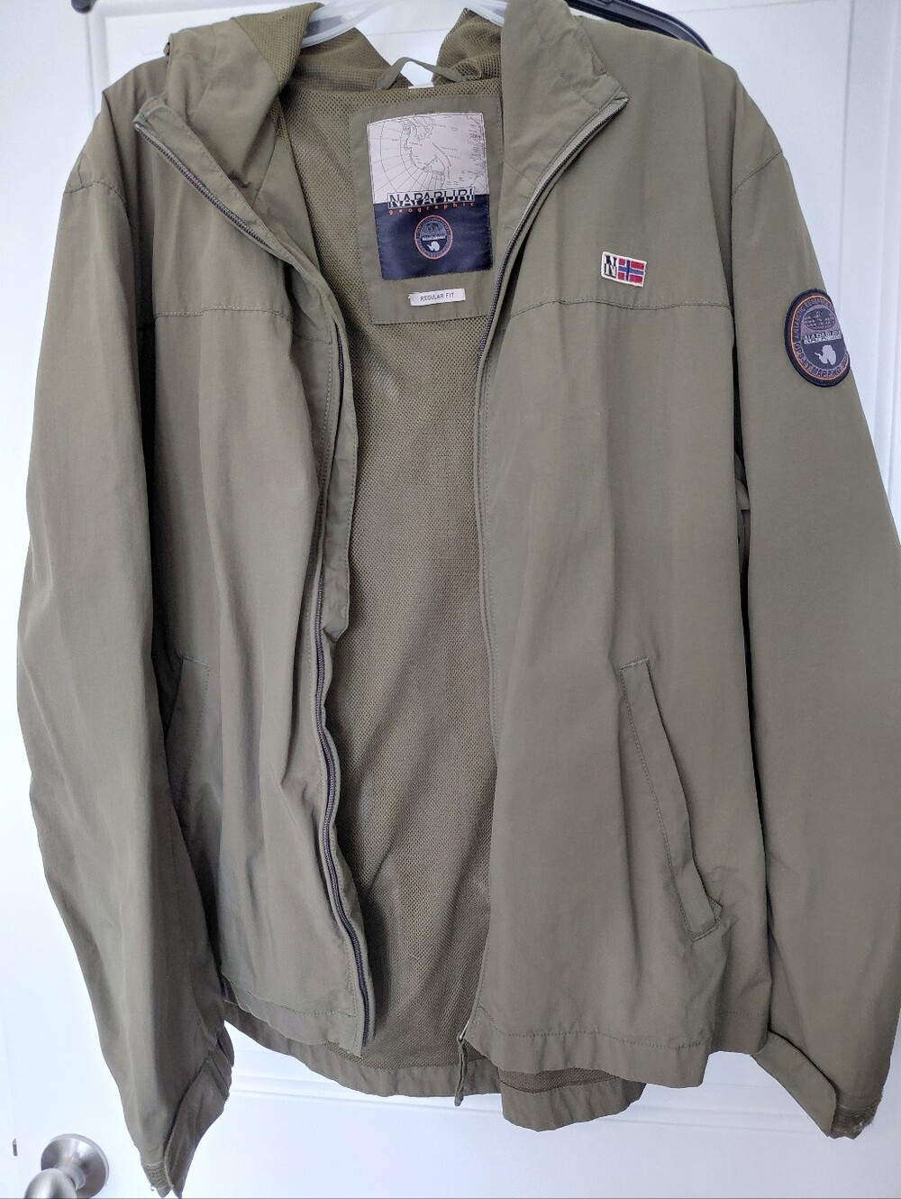 Napapijri Men's Olive Hooded Lightweight Jacket